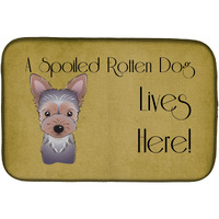 "Caroline's Treasures Yorkie Puppy Spoiled Dog Lives Dish Drying Mat, 14 x 21"