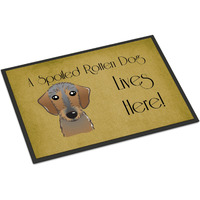 "Caroline's Treasures BB1481MAT Wirehaired Dachshund Spoiled Dog Lives Here Indoor or Outdoor Mat, 18 x 27"", Multicolor"