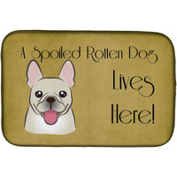 "Caroline's Treasures French Bulldog Spoiled Dog Lives Here Dish Drying Mat, 14"" x 21"""