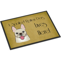 "Caroline's Treasures BB1486MAT French Bulldog Spoiled Dog Lives Here Indoor or Outdoor Mat, 18 x 27"", Multicolor"