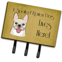 "Caroline's Treasures BB1486TH68 French Bulldog Spoiled Dog Lives Here Leash or Key Holder, Large, Multicolor"