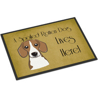 "Caroline's Treasures BB1487JMAT Beagle Spoiled Dog Lives Here Indoor or Outdoor Mat, 24 x 36"", Multicolor"