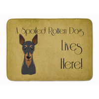 "Caroline's Treasures Min Pin Spoiled Dog Lives Here, 19"" x 27"", Multicolor"