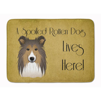"Caroline's Treasures Sheltie Spoiled Dog Lives Here Floor Mat, 19"" x 27"", Multicolor"