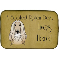 "Caroline's Treasures Afghan Hound Spoiled Dog Lives Here Dish Drying Mat, 14"" x 21"""