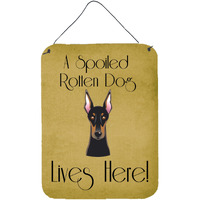 "Caroline's Treasures BB1493DS1216 Doberman Spoiled Dog Lives Here Wall or Door Hanging Prints, 16 x 12"", Multicolor"