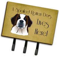"Caroline's Treasures BB1494TH68 Saint Bernard Spoiled Dog Lives Here Leash or Key Holder, Large, Multicolor"