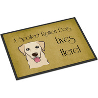 "Caroline's Treasures BB1500JMAT Golden Retriever Spoiled Dog Lives Here Indoor or Outdoor Mat, 24 x 36"", Multicolor"