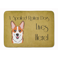 "Caroline's Treasures Red Corgi Spoiled Dog Lives Here Floor Mat, 19"" x 27"", Multicolor"