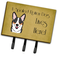"Caroline's Treasures BB1503TH68 Tricolor Corgi Spoiled Dog Lives Here Leash or Key Holder, Large, Multicolor"