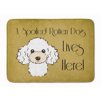 "Caroline's Treasures White Poodle Spoiled Dog Lives Here Floor Mat, 19"" x 27"", Multicolor"
