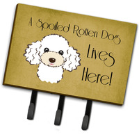 "Caroline's Treasures BB1505TH68 White Poodle Spoiled Dog Lives Here Leash or Key Holder, Large, Multicolor"