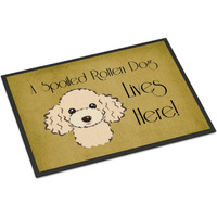 "Caroline's Treasures BB1506JMAT Buff Poodle Spoiled Dog Lives Here Indoor or Outdoor Mat, 24 x 36"", Multicolor"