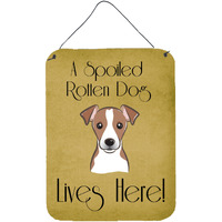 "Caroline's Treasures BB1508DS1216 Jack Russell Terrier Spoiled Dog Lives Here Wall or Door Hanging Prints, 16 x 12"", Multicolor"