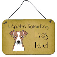 "Caroline's Treasures BB1508DS812 Jack Russell Terrier Spoiled Dog Lives Here Wall or Door Hanging Prints, 8 x 12"", Multicolor"