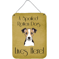 "Caroline's Treasures BB1509DS1216 Jack Russell Terrier Spoiled Dog Lives Here Wall or Door Hanging Prints, 16 x 12"", Multicolor"