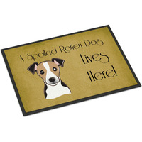 "Caroline's Treasures BB1509JMAT Jack Russell Terrier Spoiled Dog Lives Here Indoor or Outdoor Mat, 24 x 36"", Multicolor"