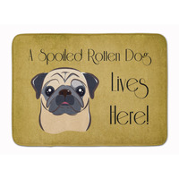 "Caroline's Treasures Fawn Pug Spoiled Dog Lives Here Floor Mat, 19"" x 27"", Multicolor"