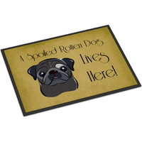 "Caroline's Treasures BB1511JMAT Black Pug Spoiled Dog Lives Here Indoor or Outdoor Mat, 24 x 36"", Multicolor"