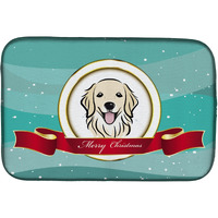 "Caroline's Treasures Golden Retriever Merry Christmas Dish Drying Mat, 14"" x 21"""