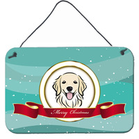 "Caroline's Treasures Golden Retriever Merry Christmas Wall or Door Hanging Prints BB1515DS812, 8HX12W"