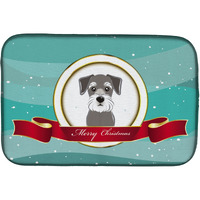 "Caroline's Treasures Schnauzer Merry Christmas Dish Drying Mat, 14"" x 21"""