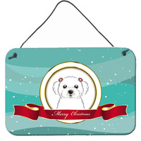 "Caroline's Treasures Maltese Merry Christmas Wall or Door Hanging Prints BB1518DS812, 8HX12W"