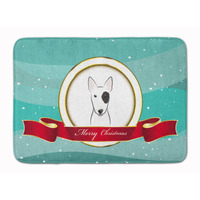 "Caroline's Treasures Bull Terrier Merry Christmas Floor Mat, 19"" x 27"", Multicolor"