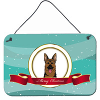 "Caroline's Treasures German Shepherd Merry Christmas Wall or Door Hanging Prints BB1521DS812, 8HX12W, Multicolor"