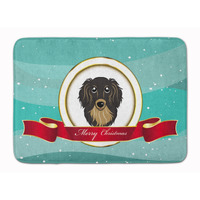 "Caroline's Treasures Longhair Black Tan Dachshund Christmas Floor Mat, 19"" x 27"", Multicolor"