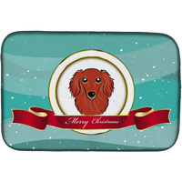 "Caroline's Treasures Dachshund Merry Christmas Dish Drying Mat, 14"" x 21"""