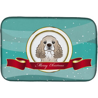 "Caroline's Treasures Cocker Spaniel Merry Christmas Dish Drying Mat, 14"" x 21"""
