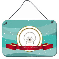 "Caroline's Treasures Bichon Frise Merry Christmas Wall or Door Hanging Prints BB1527DS812, 8HX12W"