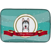 "Caroline's Treasures Alaskan Malamute Merry Christmas Dish Drying Mat, 14"" x 21"""