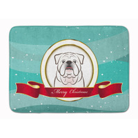 "Caroline's Treasures White English Bulldog Merry Christmas Floor Mat, 19"" x 27"", Multicolor"