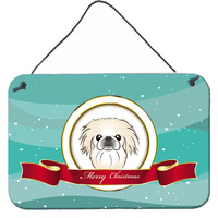 "Caroline's Treasures Pekingese Merry Christmas Wall or Door Hanging Prints BB1531DS812, 8HX12W"