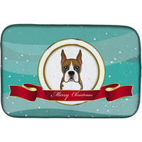 "Caroline's Treasures Boxer Merry Christmas Dish Drying Mat, 14 x 21"