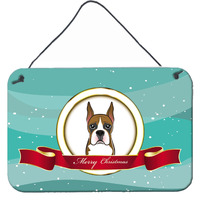 "Caroline's Treasures Boxer Merry Christmas Wall or Door Hanging Prints BB1533DS812, 8HX12W"