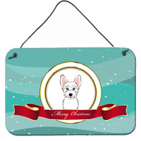 "Caroline's Treasures Westie Merry Christmas Wall or Door Hanging Prints BB1536DS812, 8HX12W, Multicolor"