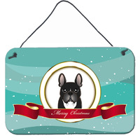 "Caroline's Treasures French Bulldog Merry Christmas Wall or Door Hanging Prints BB1537DS812, 8HX12W, Multicolor"
