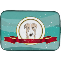 "Caroline's Treasures Borzoi Merry Christmas Dish Drying Mat, 14"" x 21"""