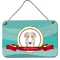 "Caroline's Treasures Borzoi Merry Christmas Wall or Door Hanging Prints BB1538DS812, 8HX12W, Multicolor"