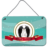 "Caroline's Treasures Japanese Chin Merry Christmas Wall or Door Hanging Prints BB1540DS812, 8HX12W, Multicolor"