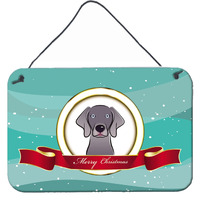 "Caroline's Treasures Weimaraner Merry Christmas Wall or Door Hanging Prints BB1541DS812, 8HX12W"