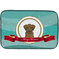 "Caroline's Treasures Chocolate Labrador Merry Christmas Dish Drying Mat, 14 X 21"