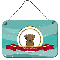 "Caroline's Treasures Chocolate Labrador Merry Christmas Wall or Door Hanging Prints BB1544DS812, 8HX12W"