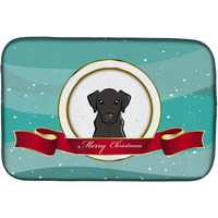 "Caroline's Treasures Black Labrador Merry Christmas Dish Drying Mat, 14"" x 21"""