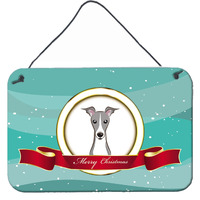 "Caroline's Treasures Italian Greyhound Merry Christmas Wall or Door Hanging Prints BB1546DS812, 8HX12W, Multicolor"