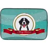 "Caroline's Treasures Bernese Mountain Dog Merry Christmas Dish Drying Mat, 14 x 21"