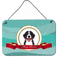 "Caroline's Treasures Bernese Mountain Dog Merry Christmas Wall or Door Hanging Prints BB1547DS812, 8HX12W"